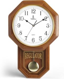 Handcrafted wooden grandfather clock with tall traditional case for high ceiling homes