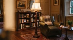 wood floor lamps walnut pedestal style