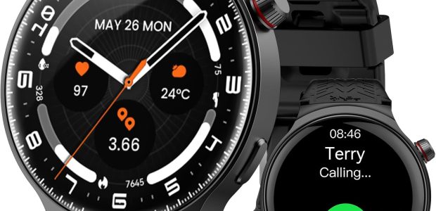 AMAZTIM Smart Watch with large 1.85 inch display and titanium case