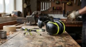 Woodworking safety glasses and ear protection