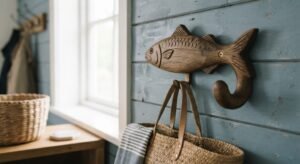 wall hooks fish design red