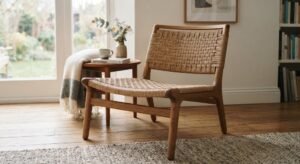 wooden accent chairs woven cord ch25