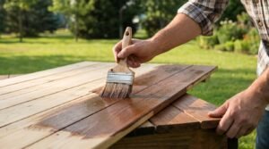 Wood care products oil application