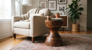 wood stool guide walnut side table