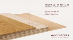 Engineered wood layers cross section