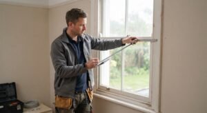 Internal secondary glazing wooden frames installation measuring